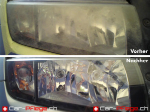 Autoscheinwerfer Politur