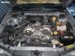 Motorreinigung, Unterbodenreinigung, Plastikpflege (Vorher)